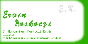 ervin moskoczi business card